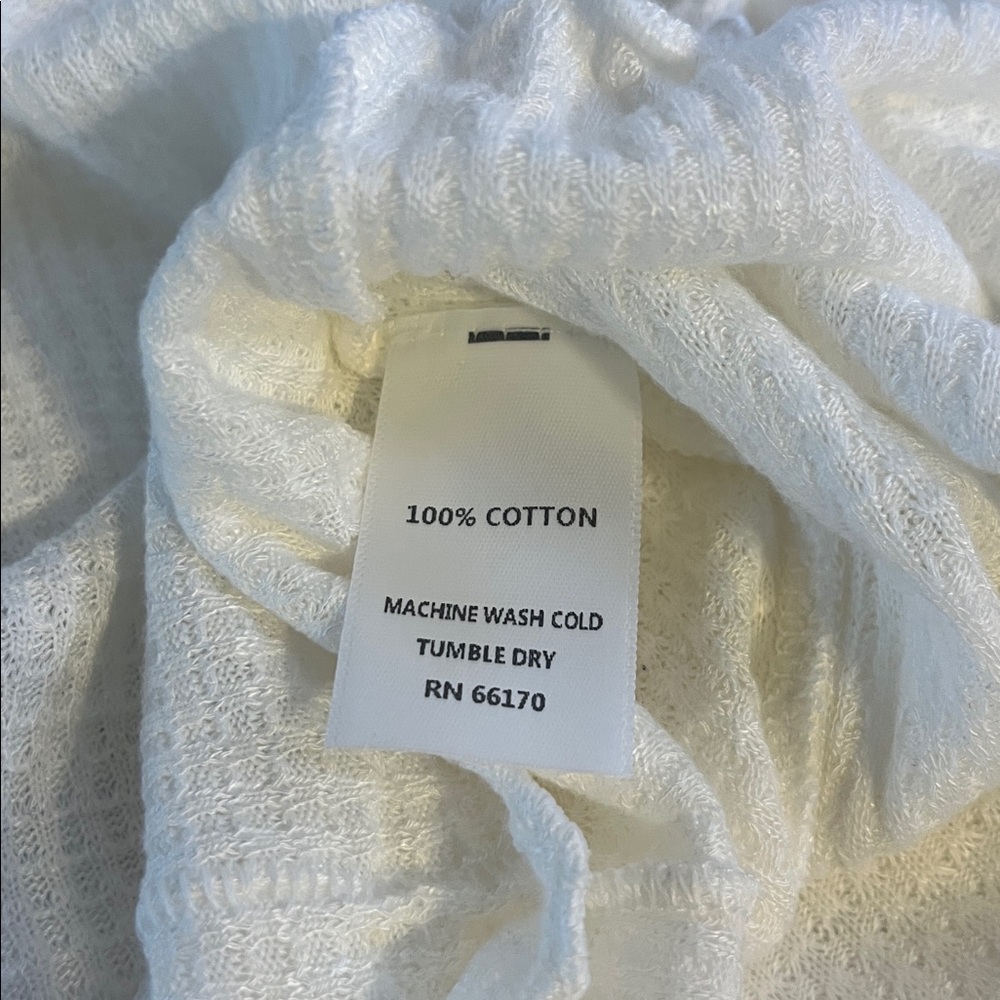 Intimately Free People Make It Easy Waffle Knit Lettuce Hem Thermal White‎ XS - Picture 8 of 8
